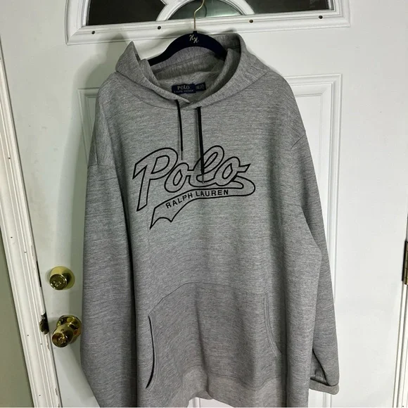 Ralph Lauren Men's Heather Gray Polo Hoodie 2xlg, Embroidered - Picture 3 of 9